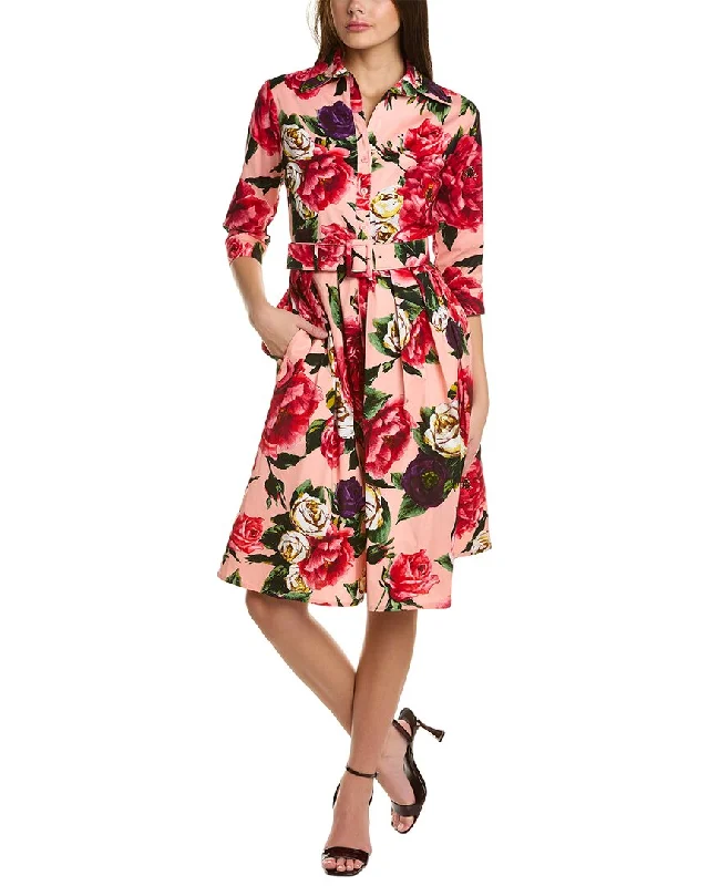 Samantha Sung Audrey 1 3/4-Sleeve Shirtdress